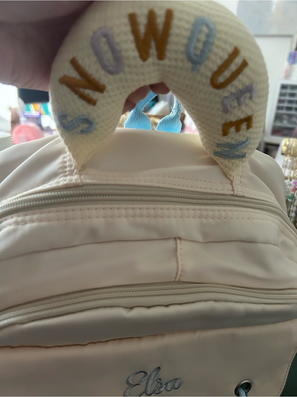 Disney Cream Backpack with Light Blue Accents - Picture 5 of 5
